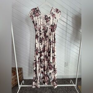 Girls Size 8 Mauve Floral Dress